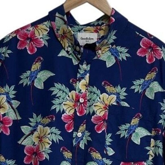 Goodiefellow & Co Hawaiian Button-up Shirt Men's XL Multicolor Floral Slim Fit - Picture 2 of 10